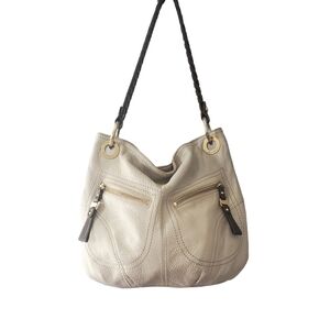 B. Mackowsky Ivory Leather Purse/Shoulder Bag